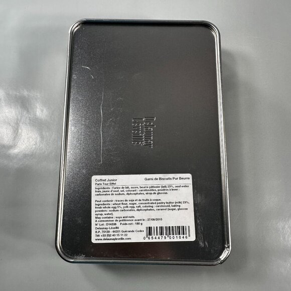 Eiffel Tower Paris Tin Delaunay Levielle Couple Biscuit Tin Vintage - Picture 9 of 11